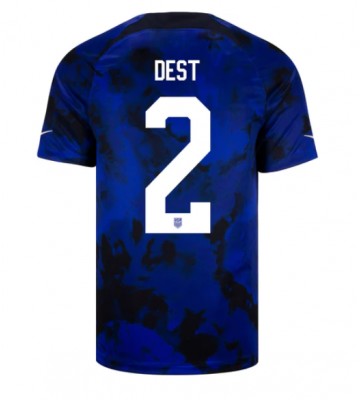 Maillot de foot États-Unis Sergino Dest #2 Extérieur Monde 2022 Manches Courte